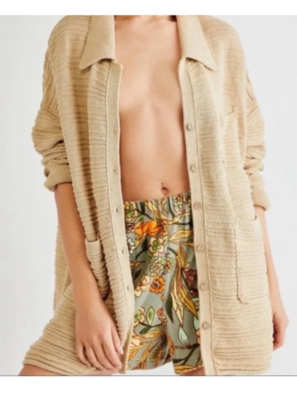 Free People Beach Day Dreaming Oversized Cardigan Sweater